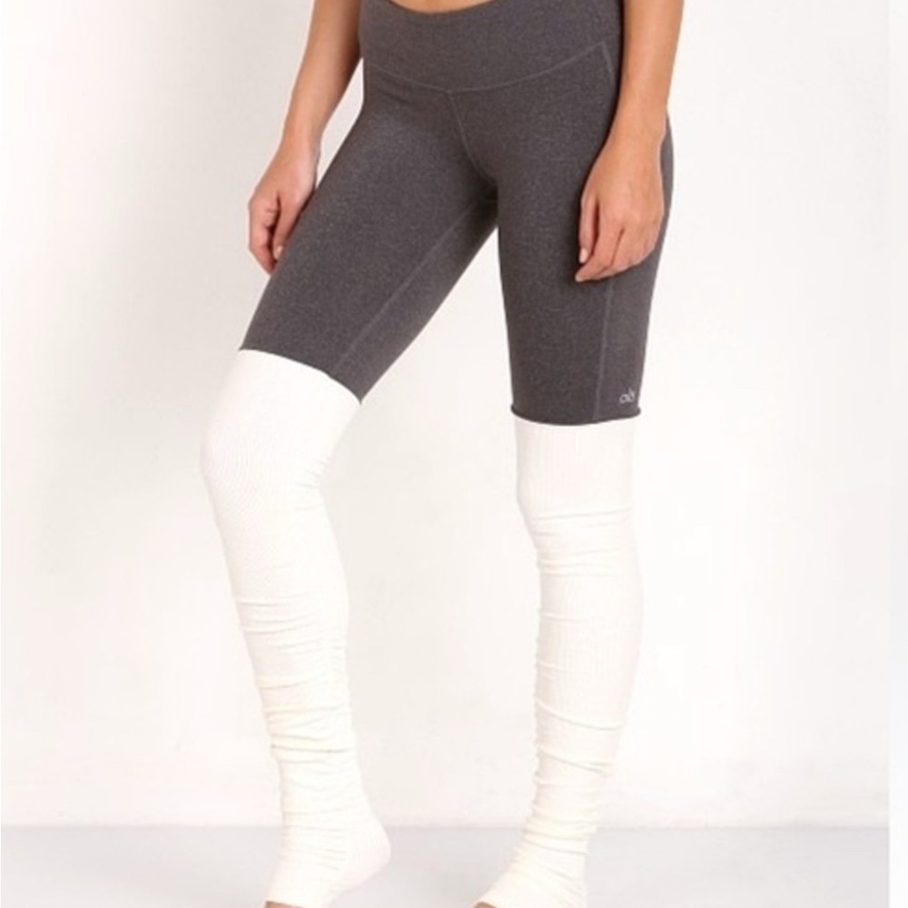 ALO Yoga Gray and White Leggings